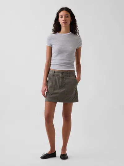 Gap High Rise Mini Utility Skort In Green
