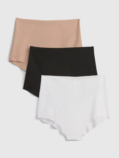 Gap High Rise No-show Cheeky In Brush Beige/ Black/ & White
