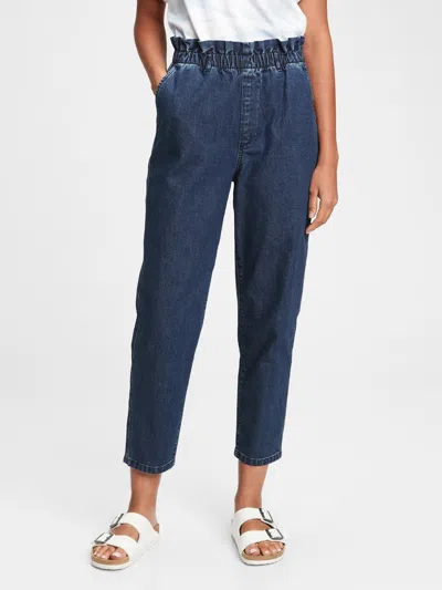 Gap High Rise Paperbag Jeans With Washwell™ In Blue