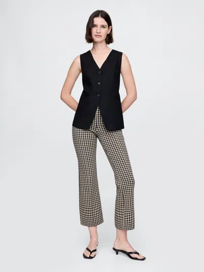 Gap High Rise Ponte Crop Kick Pants In Black Plaid