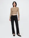 Gap High Rise Split-hem '90s Straight Jeans In Black