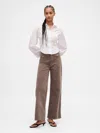 Gap High Rise Stride Corduroy Wide-leg Pants In Brown