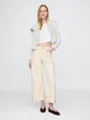 Gap High Rise Stride Wide-leg Ankle Jeans In Beach Bebble Beige
