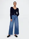 Gap High Rise Stride Wide-leg Ankle Jeans In Medium Wash