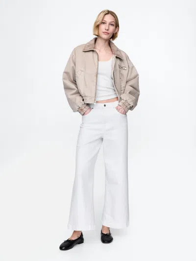 Gap High Rise Stride Wide-leg Ankle Jeans In Optic White