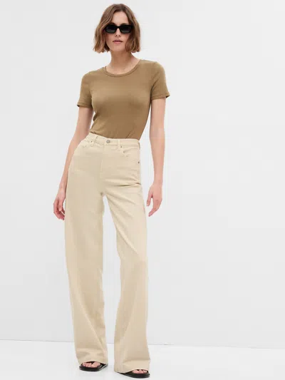 Gap High Rise Stride Jeans With Washwell In Beach Pebble