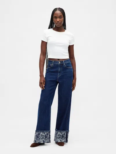 Gap High Rise Stride Wide-leg Jeans In Blue