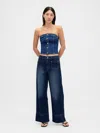 Gap High Rise Stride Wide-leg Jeans In Blue