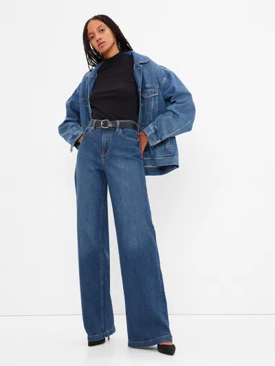 Gap High Rise Stride Jeans With Washwell In Dark Wash