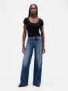 Gap High Rise Stride Wide-leg Jeans In Purple