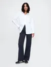 Gap High Rise Stride Wide-leg Khakis In Navy Blue