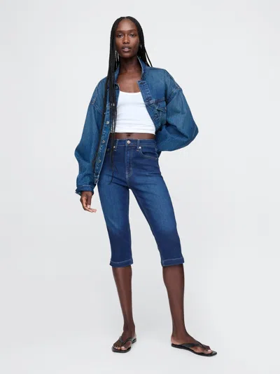 Gap High Rise True Skinny Capri Jeans In Medium Wash
