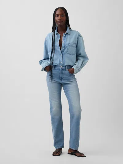 Gap High Rise Twisted-seam '90s Slim Straight Jeans In Blue