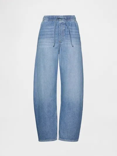 Gap High Rise Ultrasoft Barrel Jeans In Blue
