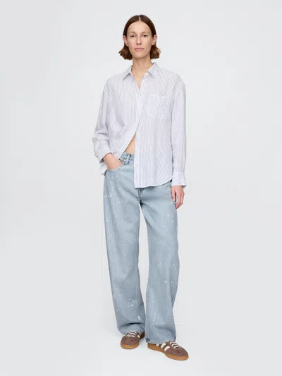 Gap High Rise Ultrasoft Barrel Jeans In Light Wash