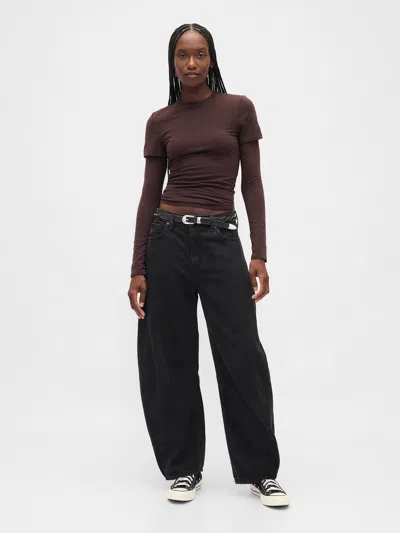 Gap High Rise Ultrasoft Horseshoe Jeans In Black
