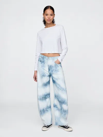 Gap High Rise Ultrasoft Horseshoe Jeans In Blue Cloud Wash