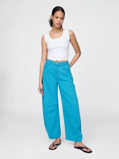 Gap High Rise Ultrasoft Horseshoe Jeans In Cyan Blue