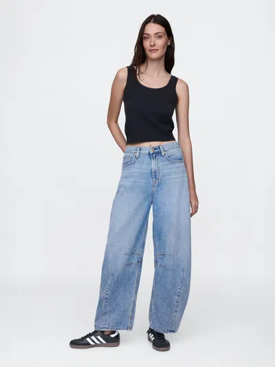 Gap High Rise Ultrasoft Horseshoe Jeans In Medium Indigo