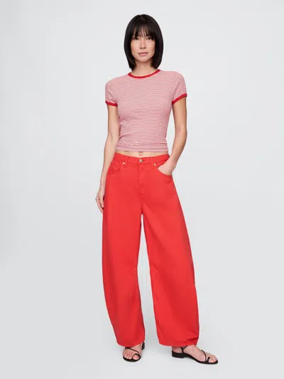 Gap High Rise Ultrasoft Horseshoe Jeans In Tomato Sauce Red