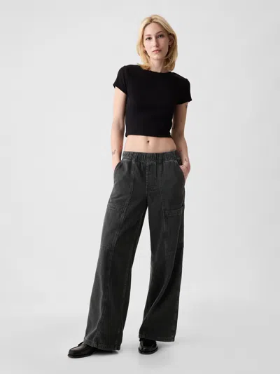 Gap High Rise Utility Easy Jeans In Black