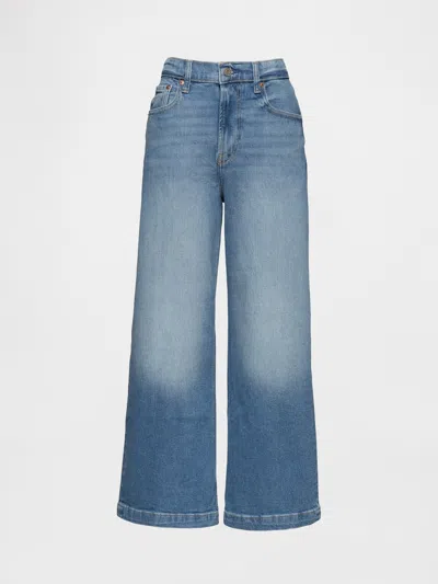 Gap High Stride Wide-leg Ankle Jeans In Medium Indigo