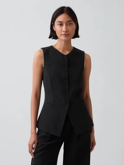 Gap High-neck Longline Vest In Black