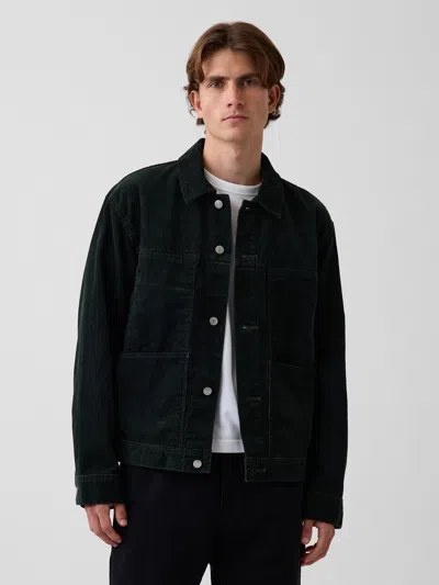 Gap Icon Corduroy Jacket In Green Gitane