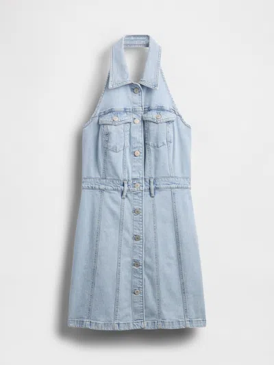 Gap Icon Denim Halter Mini Dress