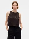 Gap Jacquard Crop Shell Tank Top In Brown