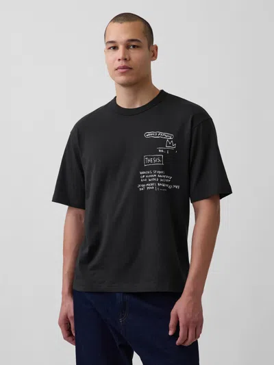 Gap Jean-michel Basquiat Oversized T-shirt In Black