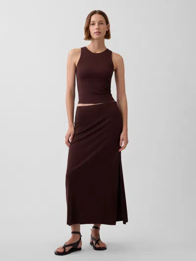 Gap Jersey Maxi Skirt In Brown