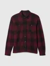 Gap Jersey Shirt In Burgundy Plaid