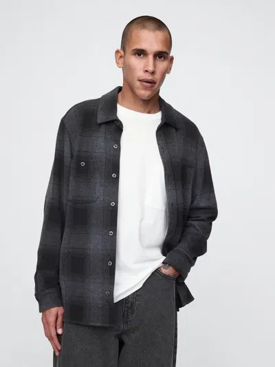Gap Jersey Shirt In Grey Plaid