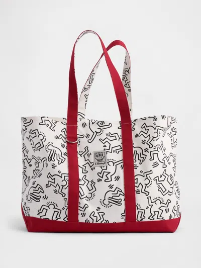 Gap Keith Haring Canvas Tote Bag In Brown