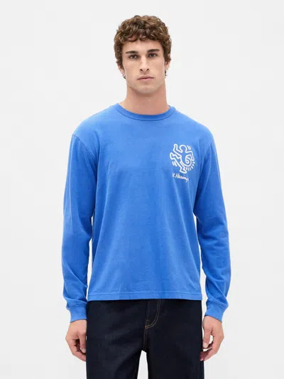 Gap Keith Haring Relaxed Graphic T-shirt In Blue