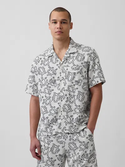 Gap Keith Haring Textured Shirt In Brown