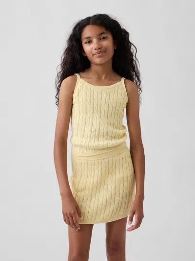 Gap Kids 100% Cotton Cable-knit Sweater Cami In Maize Yellow