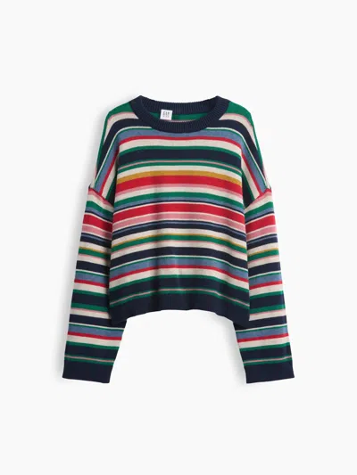 Gap Kids 100% Cotton Oversized Crew Sweater In Multi