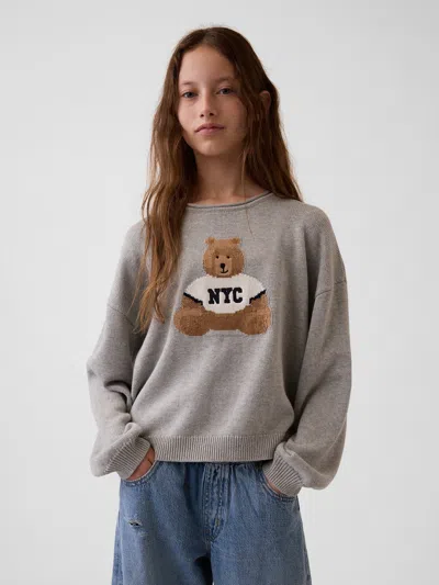 Gap Kids 100% Cotton Oversized Rollneck Sweater In Brannan Bear