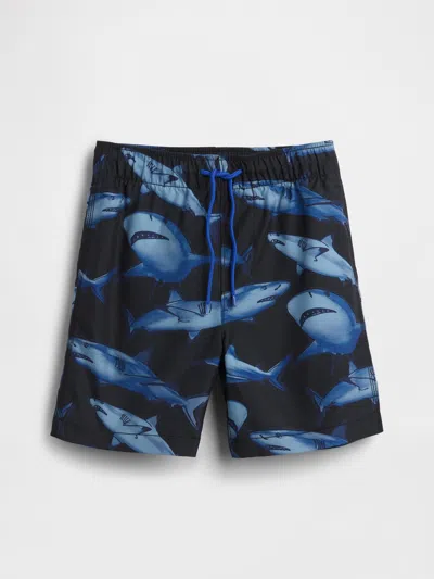 Gap Kids 5" Recycled Swim Trunks In Shark