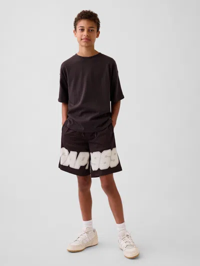 Gap Kids 8" Mesh Active Shorts In Baggy Mesh Brown