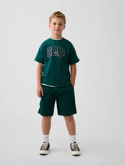 Gap Kids 8" Mesh Active Shorts In Green Pine