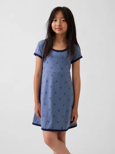 Gap Kids Active Dress In Blue Bow Print