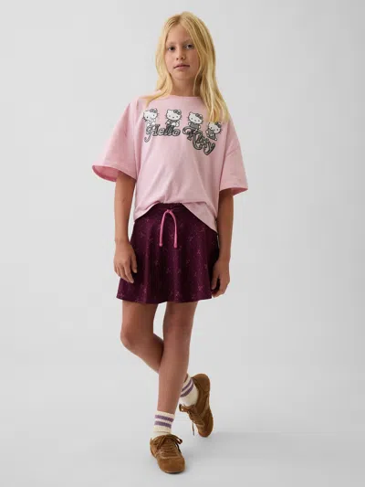 Gap Kids Active Skort In Burgundy Bow Print