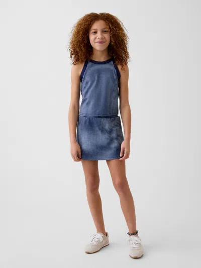 Gap Kids Active Skort Outfit Set In Navy Gingham