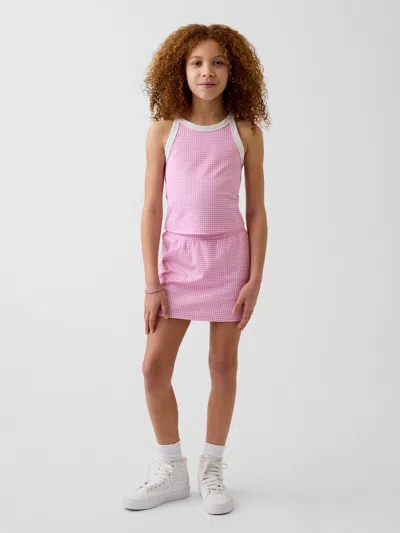 Gap Kids Active Skort Outfit Set In Pink Gingham