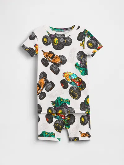 Gap Kids & Baby Hot Wheels Organic Brushed Cotton Pj Short Set In Off White