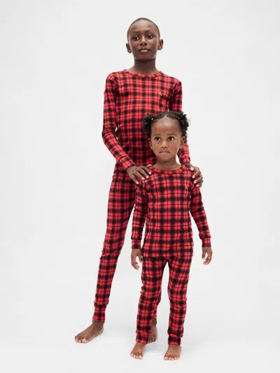 Gap Kids & Baby Organic Brushed Cotton Holiday Pj Set In Red Plaid