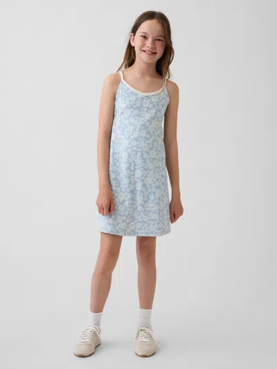 Gap Kids Athletic Tank Dress In Blue Floral